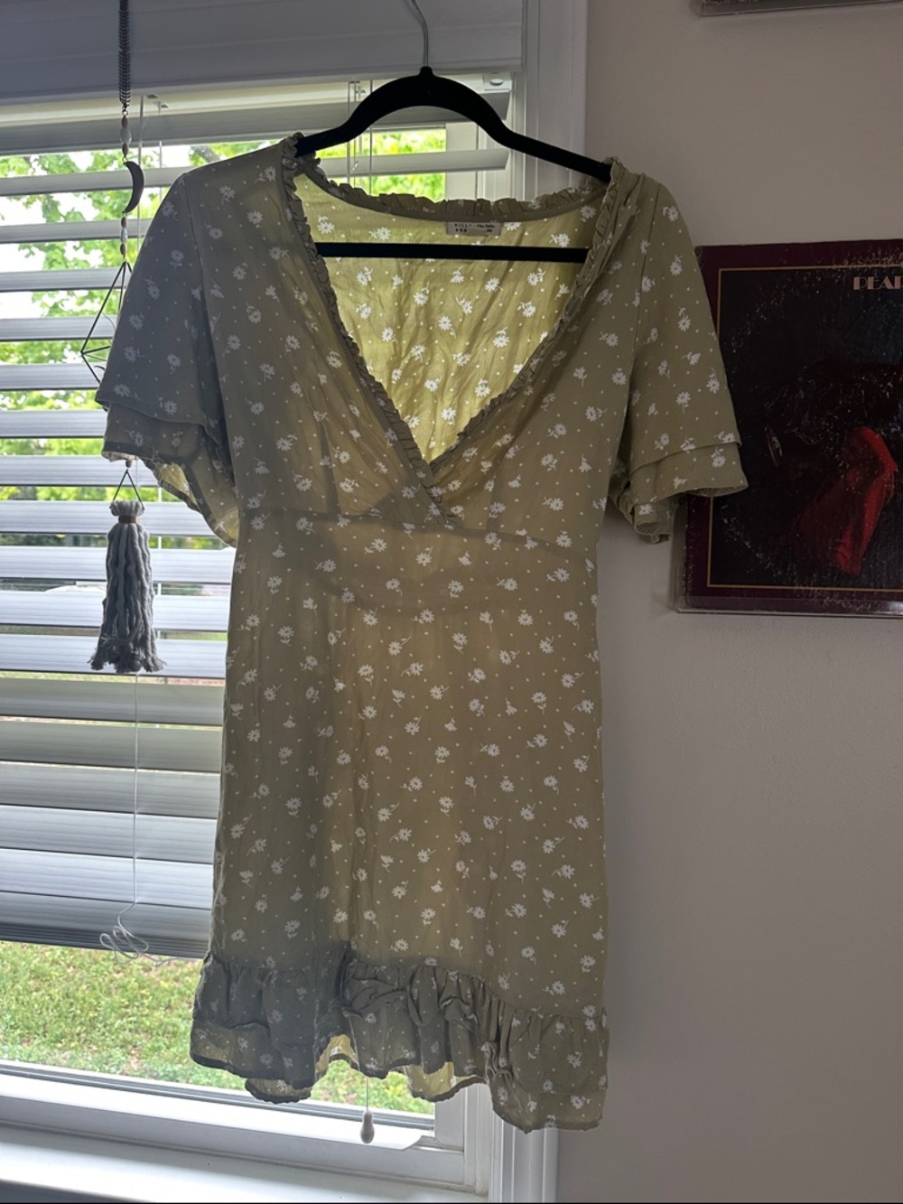Billabong Sage Floral V-Neck Mini Dress